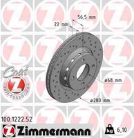 2 Zimmermann Sportbremsscheiben 280mm vorne für Audi 80 Coupe