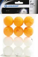Donic-Schildkröt Tischtennis-Ball, 1T-Training 40 mm, 12 Stück (6 weiß+6 gelb)