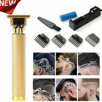 Profi Haarschneidemaschine Haarschneider Bart Trimmer Rasierer Hair Clipper USB, Mit 4 x Begrenzungskamm Gold