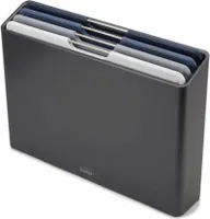 Joseph Joseph Folio™ 4-teiliges Set farblich gekennzeichneter Schneidebretter mit Aufbewahrungsbehälter (Groß) - Graphit