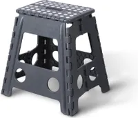 Klapphocker aus Kunststoff - belastbar bis 90kg - ( Größe: 39x32x39cm ) - Faltbarer Badhocker mit Tragegriff