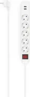 Steckdosenleiste, 5-fach, USB-A 17W, Schalter, 1,4 m, Weiß (00223183)