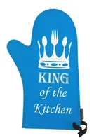Invotis Ofenhandschuh Topfhandschuh King of the Kitchen blau