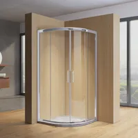 SONNI 100x100cm Viertelkreis Eckeinstieg  Runddusche Schiebetür Duschkabine Duschabtrennung