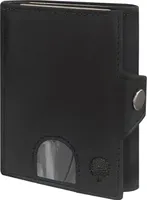 Frentree Herren Slim Geldbörse aus echtem Leder mit Münzfach & RFID-Schutz, 7 Fächer, Hochformat, Schwarz