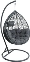 Polyrattan Hängesessel Hängekorb mit Gestell und XXL Relaxkissen Hängestuhl