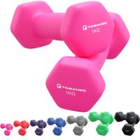 TOSANEO 2er Set Hanteln 2x 1,0kg Pink Neopren Kurzhanteln Gewichte für Gymnastik Aerobic Fitness Hantelset Hantel