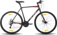 HILAND 700C Road Hybrid Bike, 21 Gänge Fahrräder Urban City Commuter Fahrrad mit Scheibenbremse für Männer Frauen Erwachsene Bequemes Fahrrad