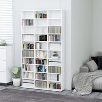 vidaXL Skříňka na CD bílá 102x16x177,5 cm Dřevěný materiál
