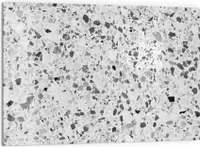 DEQORI Küchenrückwand Glas 60x40 cm 'Grauer Terrazzo' Spritzschutz Bad Rückwand Küche