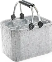 Kobolo Flaschenträger Flaschenkorb Tragetasche Träger Korb Bottlebag Flaschenkiste Wiederverwendbar -Nylongeflecht- für 6 Flaschen Fächer- white grey