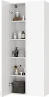 PLATAN ROOM Badezimmerschrank 2 TLG.-Set 150H x 60B x 25T cm hängend Badschrank Hängeschrank mit Soft-Close Funktion Badezimmermöbel Hochschrank Weiß Matt