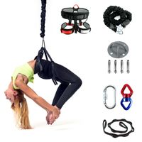 Joga Bungee Cord Resistance Strap Kit Aerial Trapeze Yoga Gravity Training Tool Yoga Aerial Suspension Training Sling Trainer s pevnými kalhotami (60 kg)