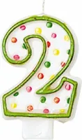 Świeczka cyferka 2 kropki 7,6cm