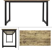 ML-Design Schreibtisch Computertisch 120x60x75 cm aus Holz, Natur-Schwarz, mit stabiles Metallgestell für Home Office Schule