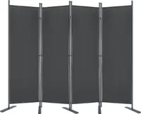 LARS360 4-teilig Paravent Trennwand 225 x 180 cmflexibel Raumteiler Sichtschutz Stellwand Sichtschutzwand mit Kabelbinder und  Nägel Schlafzimmer Wohnzimmer Anthrazit