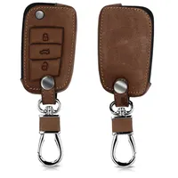 kwmobile Autoschlüssel Kunstleder Hülle kompatibel mit VW Golf 8 3-Tasten  Autoschlüssel - Schlüsselhülle in Anthrazit