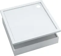 AQUABAD® Duschwanne SET Basic Smooth White 80x80cm Quadrat inkl. Styroporträger
