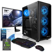 Megaport Gaming PC Komplettset - 24" Monitor - Ryzen 5 5600G -16GB RAM - 500GB M.2 SSD - Windows 11-1503-DE
