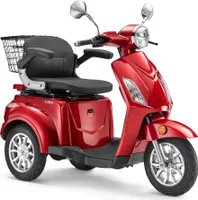 Elektroroller LuXXon E3800 - Elektro Dreirad / Seniorenmobil mit 800 Watt, max. 20 km/h, Reichweite bis zu 65 km, weinrot