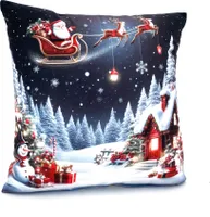 Heimtexland ® Weihnachtskissen Soft Velour Dekokissen Weihnachten Geschenk Deko Kissenhülle Typ652 Heiligabend