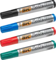 Marker permanentny BIC 2300 Ecolutions z końcówką klinową, opakowanie 4 szt