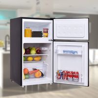 GOPLUS Kühlschrank mit Gefrierfach, 85L Standardkühlschrank, Kühl-/Gefrierkombinationen Hotelkühlschrank, Höhenverstellbare Füße