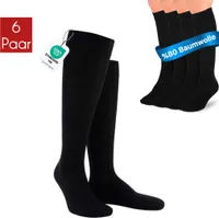 Kniestrümpfe (3-6 Paar) Damen & Herren aus hochwertiger Baumwolle, ohne drückende Naht, mit Komfortbund