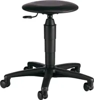 Drehhocker m.Rollen Kunstlederpolster schwarz Sitz-H.420-550mm TOPSTAR