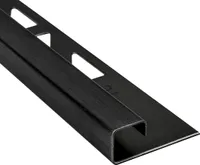 Quadrat Edelstahlschiene Fliesenprofil V2A 2,5m 10mm schwarz anthrazit gebürstet