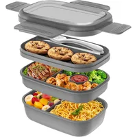 Lunchbox 1900ML, Mittagessenbox für Erwachsene, Brotdose für Kinder mit Fächern, Brotzeitbox mit Besteck,Mittagessenbox für die Arbeit,Mikrowelle.