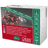 Konstsmide LED Globelichterkette 20 rote Dioden schwarzes Kabel