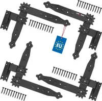 KOTARBAU® Winkelband 250 x 230 mm mit Kloben 4 x Scharnier Fensterladenband Winkelscharnier Türband Torband Schwarz Pulverbeschichtet Fensterband