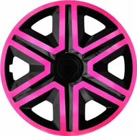 NRM Krytky nábojov Akcia, ružovo-čierne 15" palcov. (4 x univerzálne lišty na kolesá)