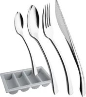GRÄWE Mehrwegbesteck 200-tlg., für 50 Personen, silber inkl. Gastrokasten