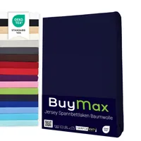 Spannbettlaken Jersey Spannbetttuch 100% Baumwolle Größe 200x200 cm Farbe Marineblau
