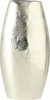 Dekovase Vase silber Metall Deko Metallvase Tischdeko Aluminium massiv Oval