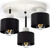 Deckenlampe | Schwarz Kupfer | 3-flammig | Lampe 3 x E27 | 230V | Retro Design | 382-e3 Skandi (Weiß)