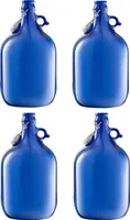 4 x 5L Blaue Flasche mit Bügelverschluss GÄRBALLON Weinballon Glasballon