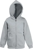 F401K - Fruit of the Loom Kids´ Premium Hooded Sweat Jacket Heather Grey    140