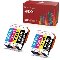 Compatible Canon PGI-580 CLI-581 XXL Ink Cartridge Twin Multipack + Extra  PGI-580 Black Ink [No Photo Blue] - 11 Pack BK/C/M/Y/PBK