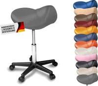 Sattelhocker, Sattelstuhl, Praxishocker - bequemes & ergonomisches Sitzen (Grau)