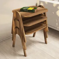 Skye Decor, Paris- Paris PRL, Nussbaumfarbe, Couchtische, 42x48,6x35,5 cm, 100% Melaminbeschichtete Partikelplatte