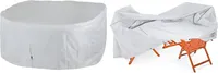 KINGSLEEVE® Abdeckung für Gartenmöbel Outdoor Abdeckplane Schutzhülle Abdeckhaube Hülle Gartentisch Schutz Sitzgruppe Oxford 242x162x100cm Silber