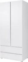 Kleiderschrank Drehtürenschrank Cosmos 92x51x204cm weiß 2-türig