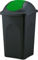 Mülleimer 60 Liter Grün Schwarz Abfalleimer Schwingdeckeleimer  : 60 L : Grün Schwarz
