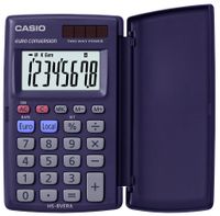 Kalkulator kieszonkowy CASIO HS-8 VERA zasilany energią słoneczną/baterią