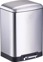 Dirt Devil Tretmülleimer 12L – Mülleimer Küche mit Soft Close – Abfalleimer aus Edelstahl – Herausnehmbarer Inneneimer – Küchenmülleimer - 27,5 x 25,5 x 40,2 CM – Silber