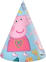 Procos - Partyhüte Peppa Wutz Messy Play aus Papier, 6 Stück, mehrfarbig, PR91996