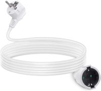 Aigostar Verlängerungskabel 2M Kabel Kabelverlängerungen mit Schutzkontakt Stecker Schuko Verlängerung 16A/250V, Weiß